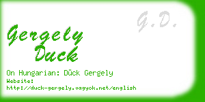 gergely duck business card